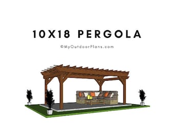 10x18 Free Standing Pergola Plans