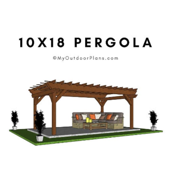 10x18 Free Standing Pergola Plans