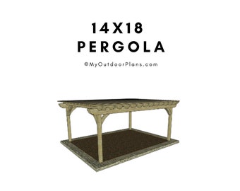 14x18 Pergola Plans - Large Free-Standing Pergola