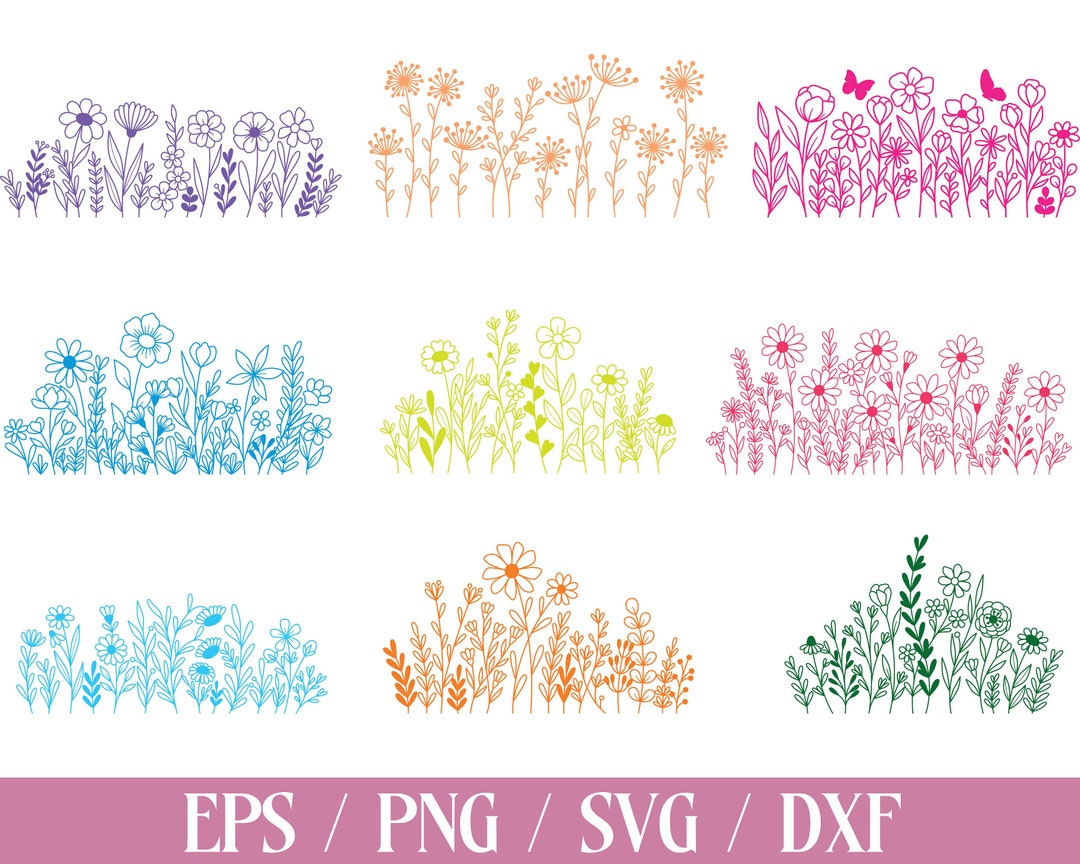 Plotterdatei Wildblumen Svg Wildblume Svg Blumen Svg Blumen Etsy.de