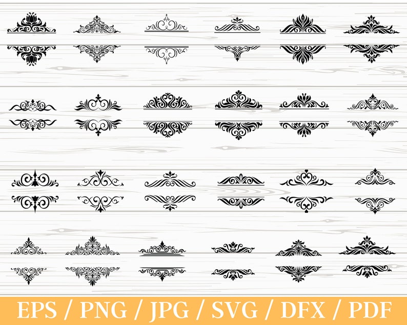 Decorative Elements SVG Ornaments Svg Flourishes SVG Swirls Etsy