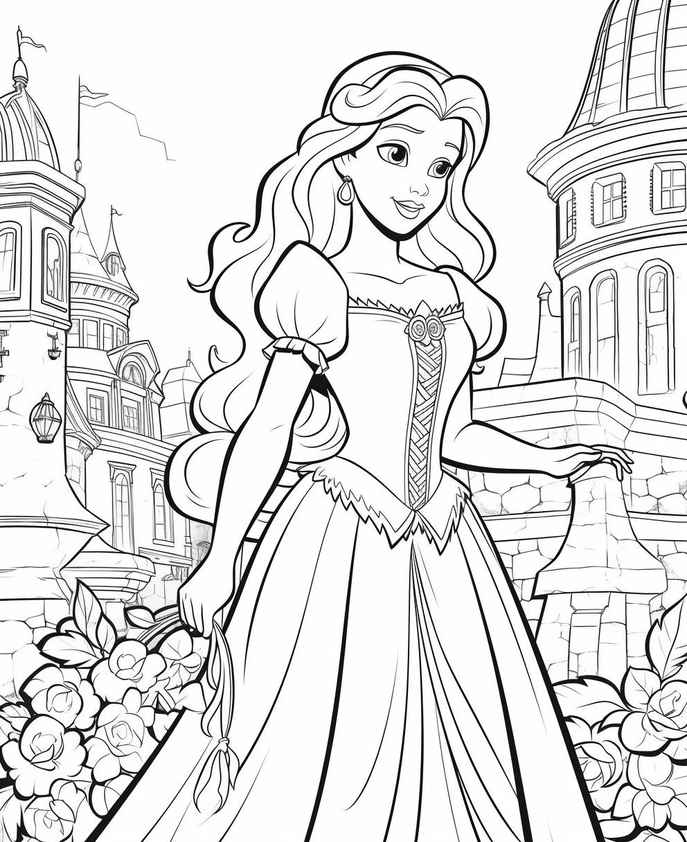 Princess Coloring Pages Cute Printable Coloring Book - Etsy
