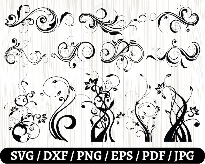 Dekorative Elemente SVG Ornamente svg Schnörkel SVG Wirbel - Etsy.de
