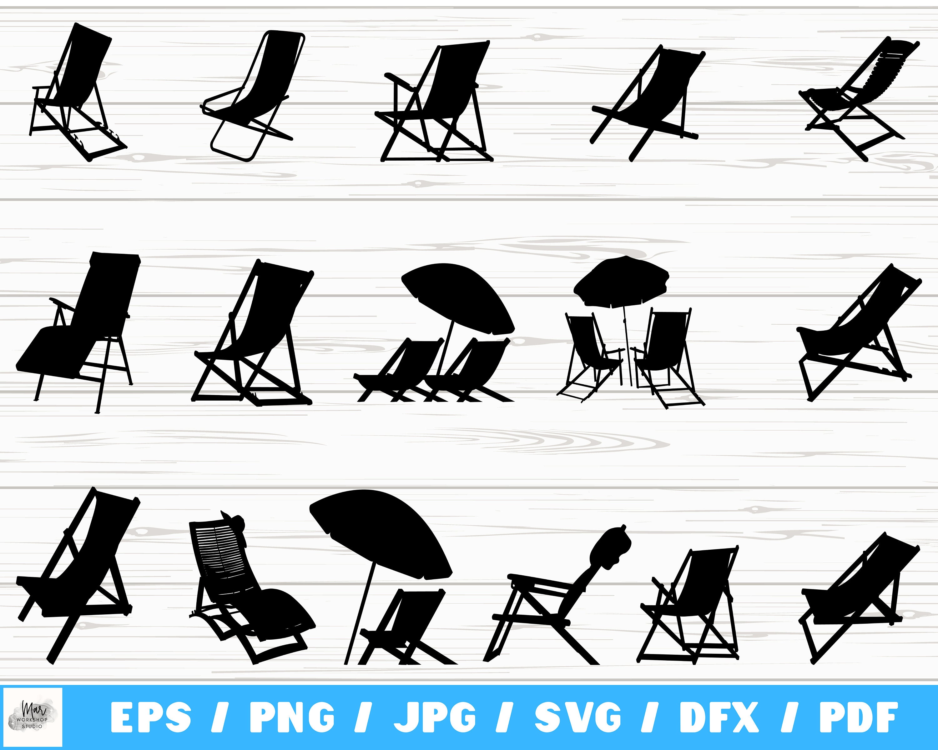 Beach Chair SVG Beach Chair Bundle SVG Beach Chair Etsy