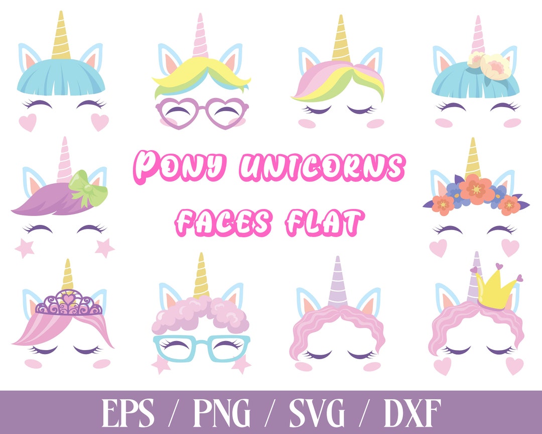 Einhorn Köpfe Clipart Regenbogen Einhorn Clip Art gold - Etsy.de