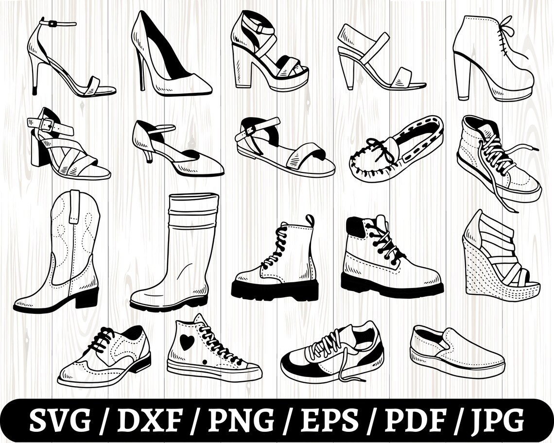 Woman Shoes Svgheels Svghigh Heels Svgwomen Shoe Etsy