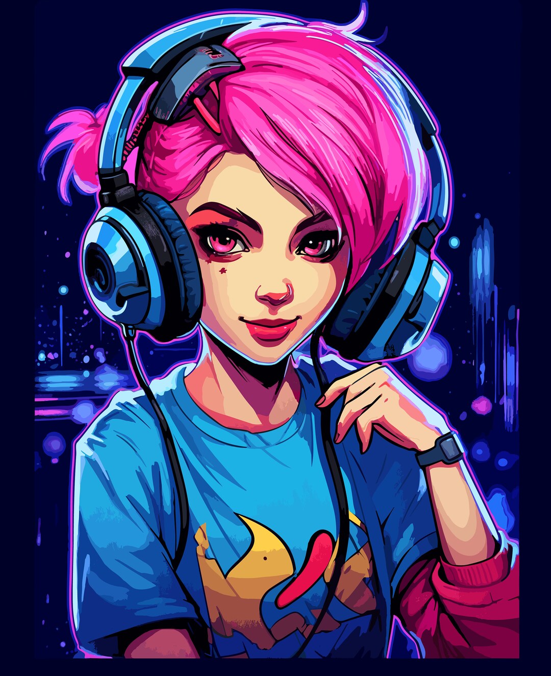 Girl With Headphones SVG Music SVG Deejay SVG Disc Etsy