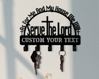Custom Christian Metal Key Holder, Bible Verse Wall Decor