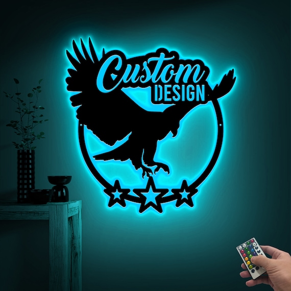 Custom Logo Sign with LED Lights, Metal Logo Sign, Custom Your Text, Personalized Business Sign, Custom Your Own, Housewarming Gift