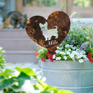 Custom Yorkshire Terrier Dog Garden Stake, Rustic Metal Memorial image 6