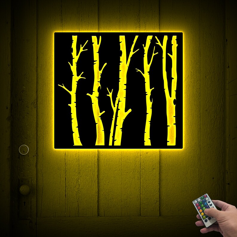 Metal Tree Wall Art With LED Lights Tree Branch Wall Decor 5 Etsy