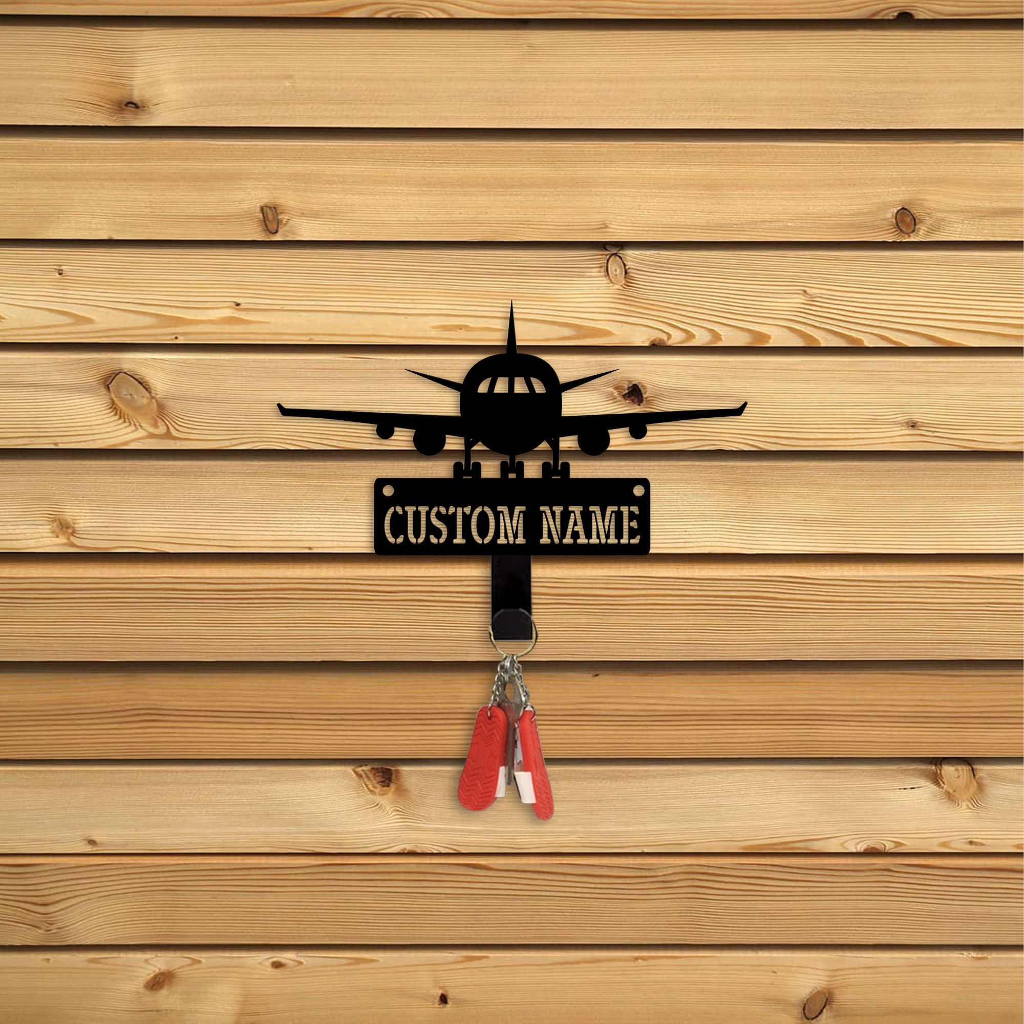 Custom Airplane Metal Key Holder, Pilot Name Sign, Metal Coat Rack ...