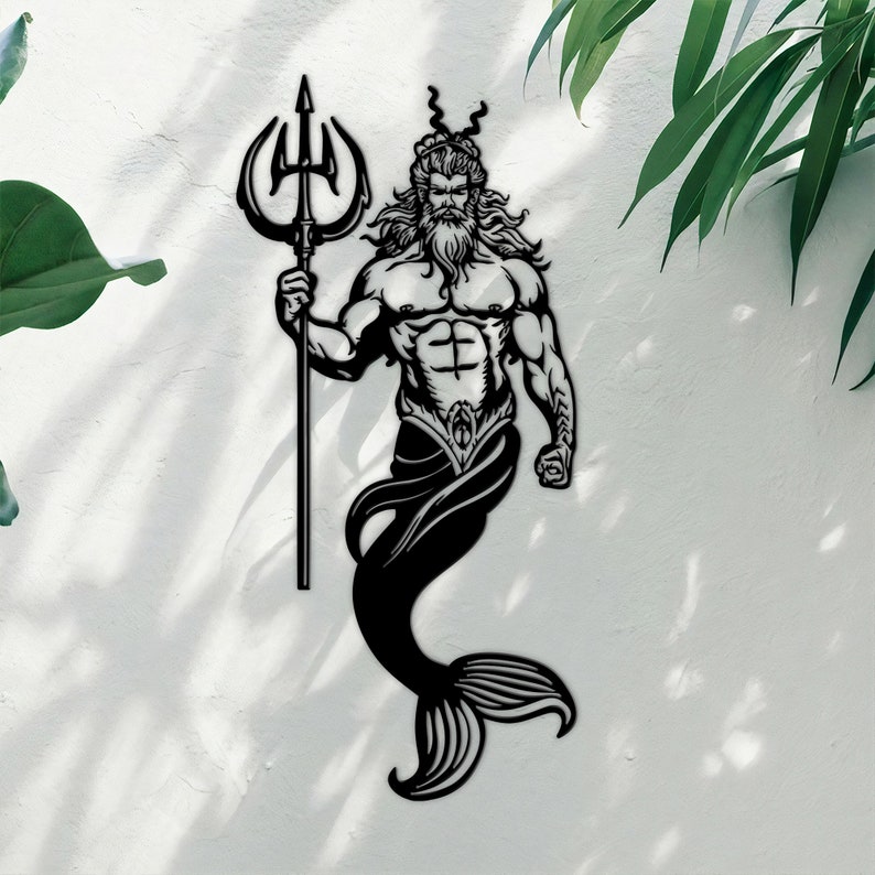 Merman Metal Wall Art With LED Lights, Poolhouse Sign - Etsy