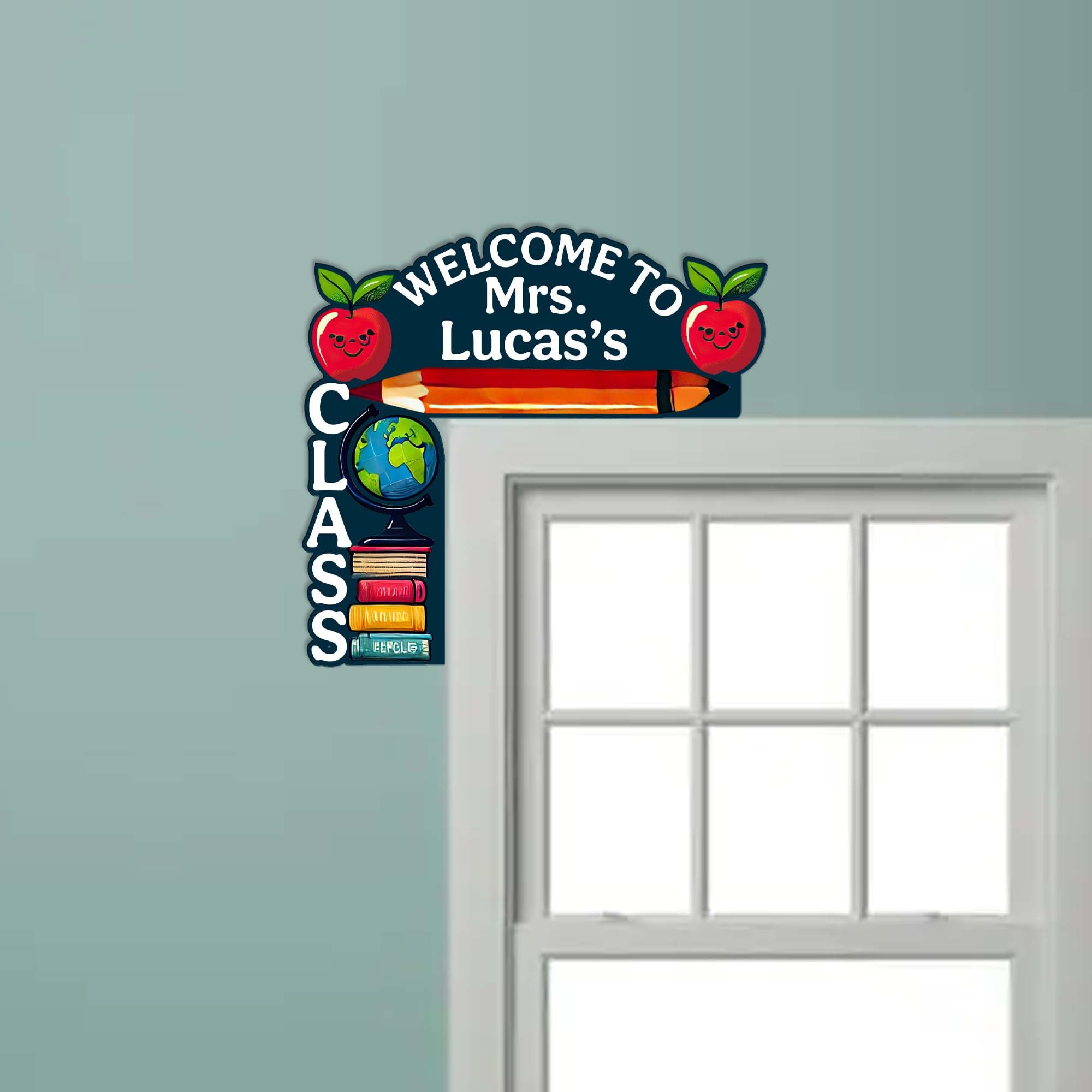Personalized Teacher Name Door Corner Sign, Teacher Welcome Sign, Custom Teacher Appreciation Gift, Back To School Gift, Teacher Door Decor