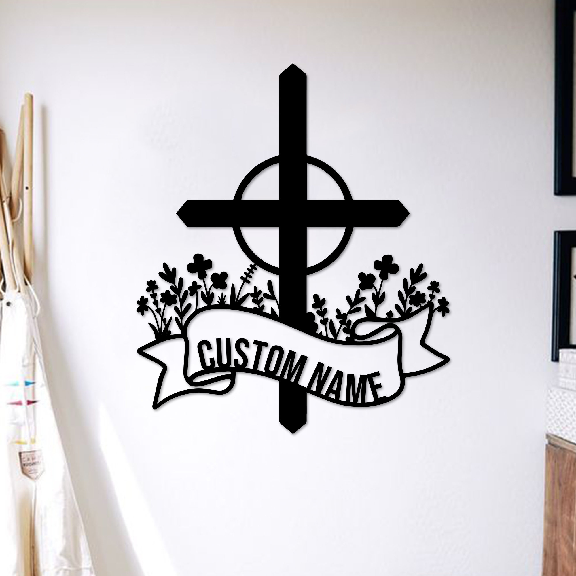 Custom Blessed Cross Metal Sign, LED Light, Religious Wall Decor - Etsy
