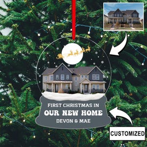 Custom New Home Ornament 2025, Personalized New Home Photo Ornament, Custom Our New Home Ornament, Housewarming Gift, Real Estate Gift
