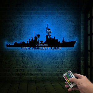 Custom US Navy Ship Metal Sign, LED Wall Art, Veteran Gift - Etsy