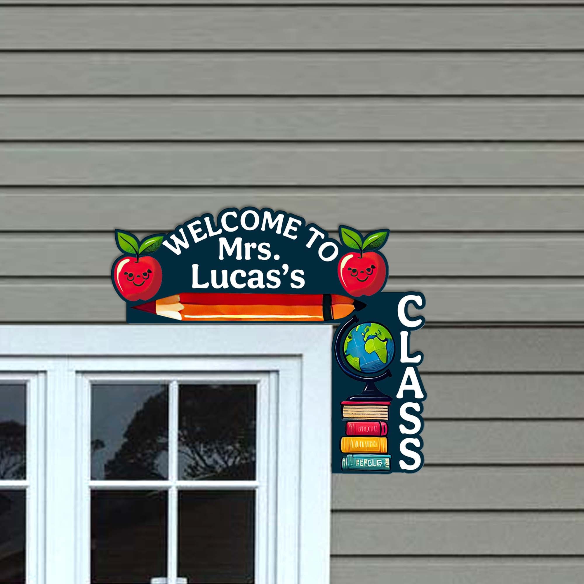 Personalized Teacher Name Door Corner Sign, Teacher Welcome Sign, Custom Teacher Appreciation Gift, Back To School Gift, Teacher Door Decor