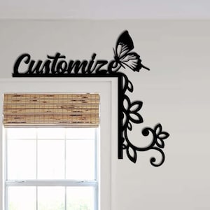Personalized Butterfly Door Topper, Over The Door Sign,Door Corner Sign, Sign For Above Door, Bathroom Sign, Housewarming Gift, Mother&#39;s Day