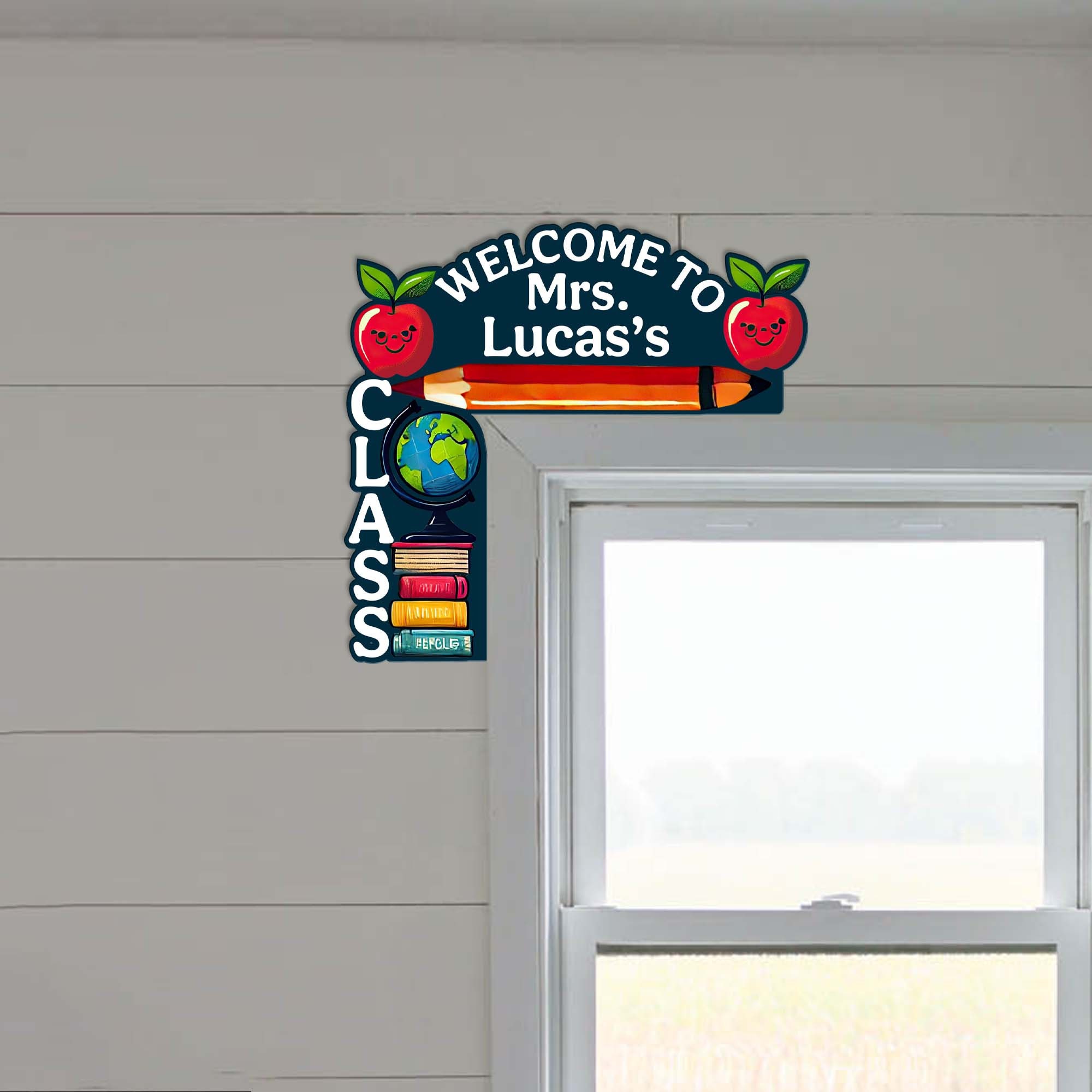 Personalized Teacher Name Door Corner Sign, Teacher Welcome Sign, Custom Teacher Appreciation Gift, Back To School Gift, Teacher Door Decor