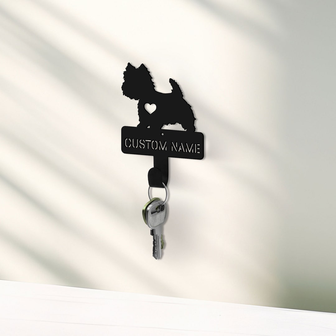 Custom Dog Key Hanger Metal, West Highland White Terrier, Pet Key