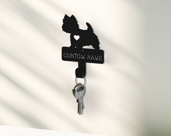 Custom Westie Dog Key Holder, Metal Entryway Decor