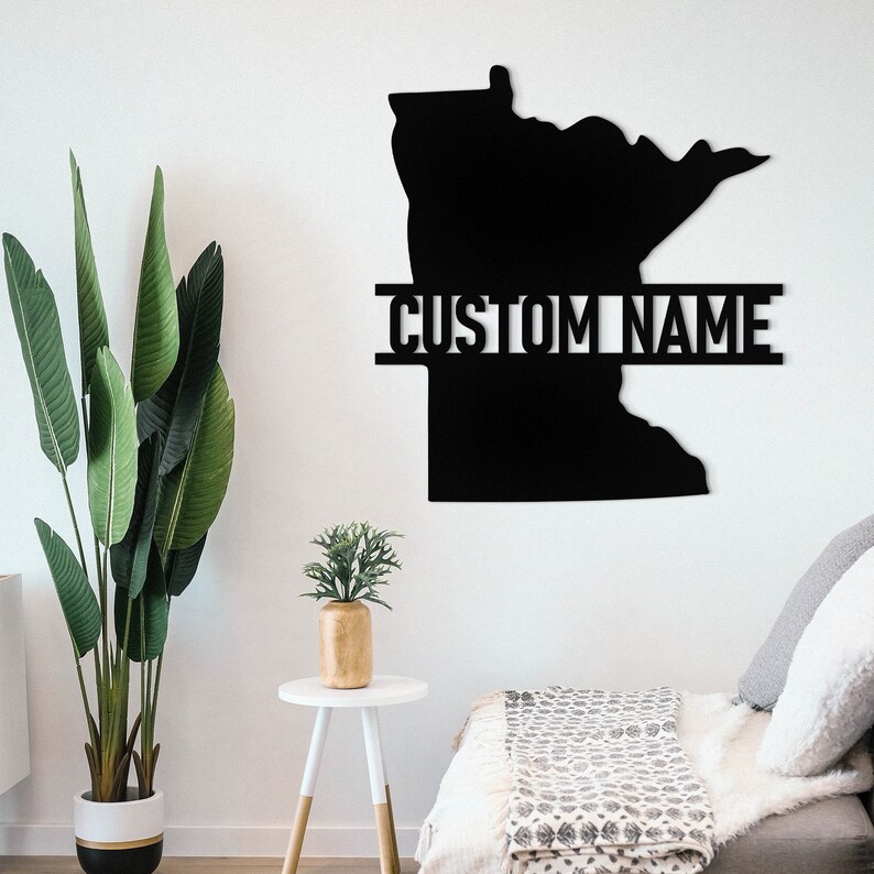 Mesota Sign Custom Metal Minnesota State Sign With LED Lights - Etsy