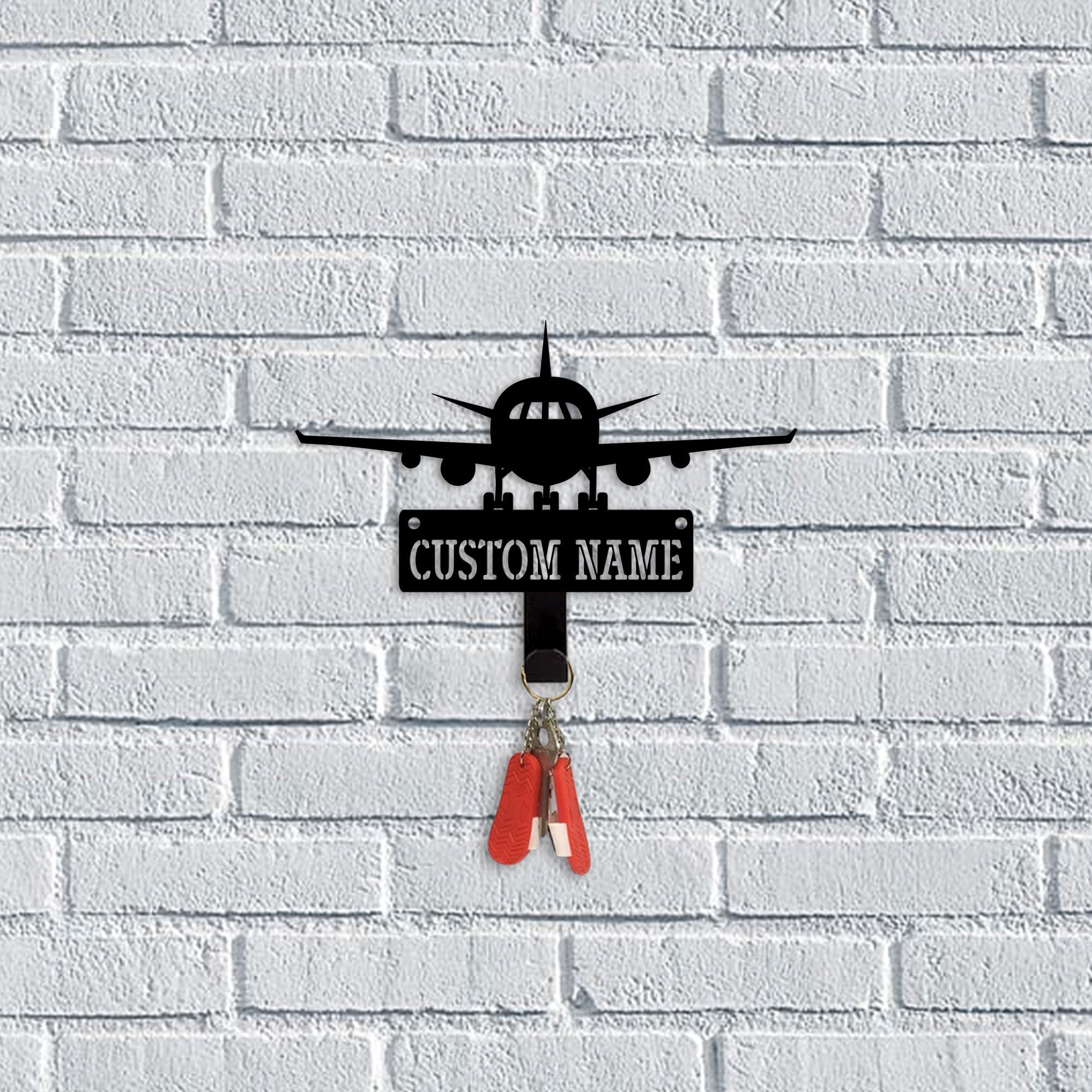 Custom Airplane Metal Key Holder, Pilot Name Sign, Metal Coat Rack ...