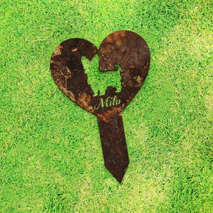 Custom Yorkshire Terrier Dog Garden Stake, Rustic Metal Memorial image 5