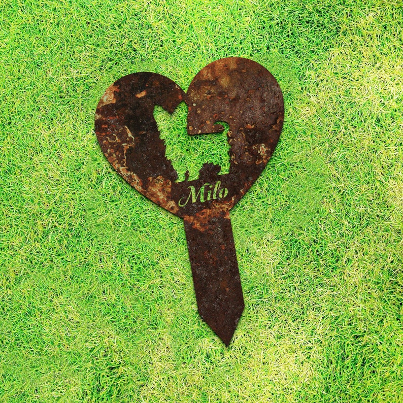 Custom Yorkshire Terrier Dog Garden Stake, Rustic Metal Memorial image 5