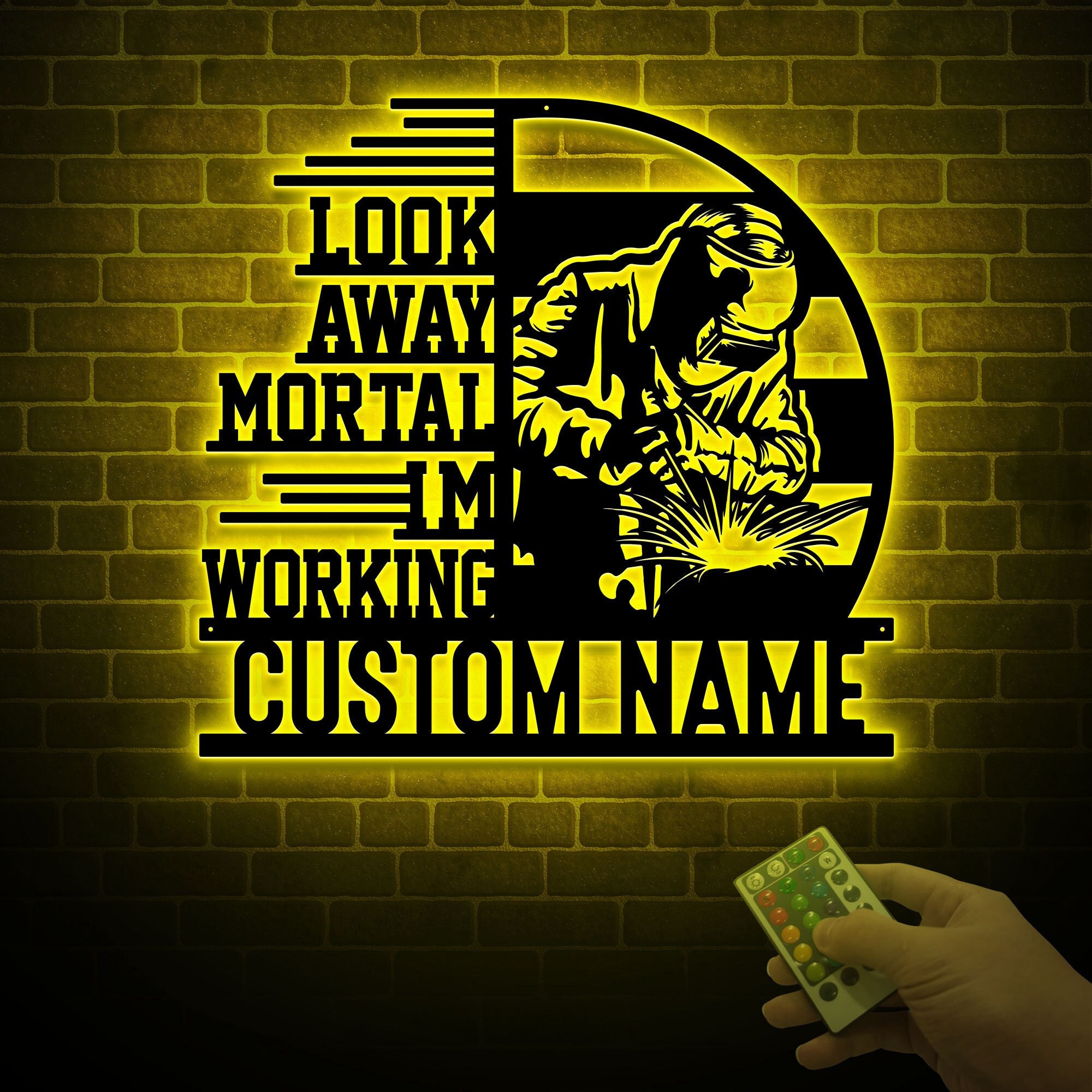 Custom Welder Metal Sign LED Lights Welder Shop Sign Welding Etsy