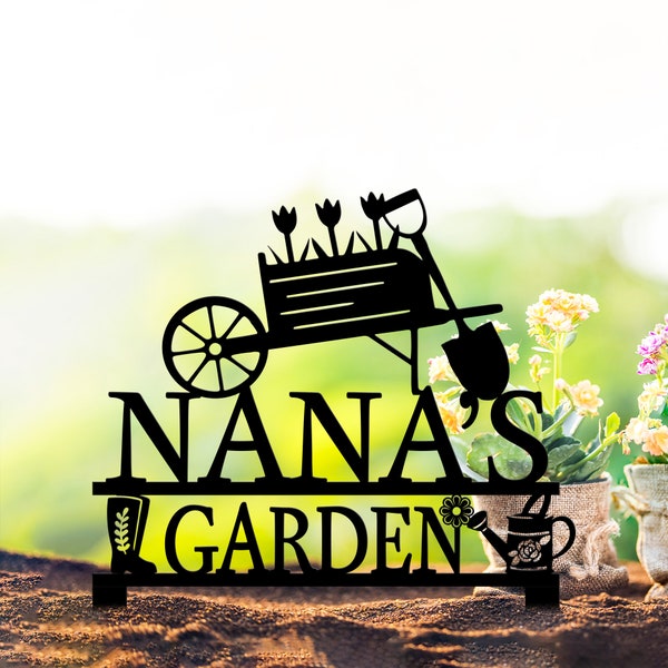 Grandma's Garden Sign, Nana Garden Stake Metal, Garden Tools, Outdoor Garden Decor, Grandma Mom Mother's Day Gift, Gardener Gift for Her