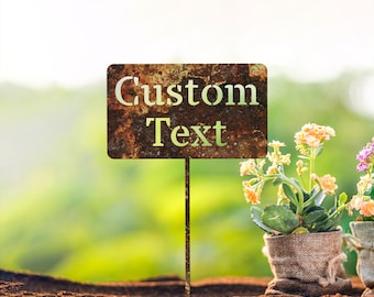 Custom Garden Sign, Rustic Metal Garden Stake, Yard Stake, Metal Yard Art, Rusty Welcome Sign, Address Plaque, Outdoor Sign Garden Decor