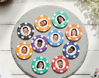 Personalized Photo Poker Chips, Funny Poker Player Gift