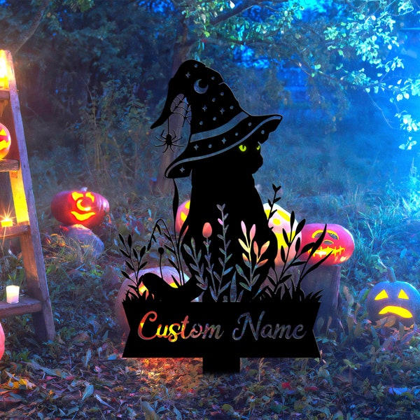 Halloween Cat Yard Stake Etsy