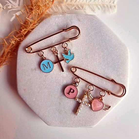 Personalised Keepsake Baby Pins Baby Brooch Baptism Pin Stroller Pin Baby  Shower Memory Pin Bridal Wedding Pin Protection Pin 