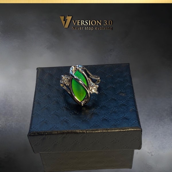 Anillo/piedra Ellipse que cambia de color con la temperatura, revelando tu estado de ánimo.