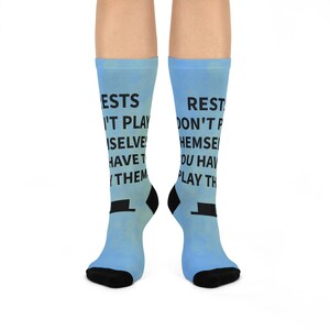 Cushioned Crew Socks for Musicians - Gift for Music Lovers, Novelty Footwear, Musician Apparel, Jazz, Music Teacher