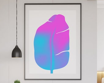 Large leaf, Botanical plant print, Home decor wall art or gift print