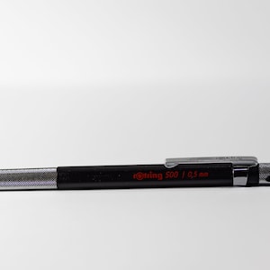 Rotring Vintage 500 0.5mm Mechanical Pencil – Black with Silver New Old Stock Original without box