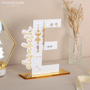 Personalized Earring Holder - Birthday Gift for Her, Custom Earring Display, Acrylic Jewelry Organizer, Teenage Girl Gifts, Gifts for Mom