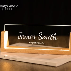 Personalized Desk Name Plate - Lighted Name Sign, Office Desk Accessories, Gifts for Boss, New Job Gift, Thank You Gifts for Coworkers