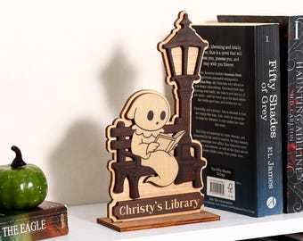 Custom Ghost Library Sign - Ghost Bookshelf Decor, Library Decor, Halloween Decor, Fall Decor, Book Lover Gift, Bookish Decor, Bookish Gift