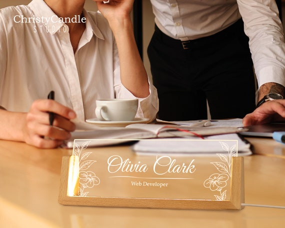 Plaque Nomnatve Personnalsée Pour Bureau, Plaque Nomnatve Amovble