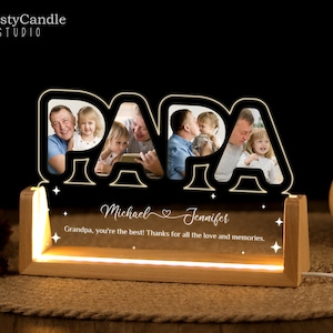 Benutzerdefiniertes Foto-Nachtlicht - Geschenke für Vatertagsgeschenke, Schlafzimmer-Nachtlicht, benutzerdefiniertes Namenslicht, Geschenke von der Tochter, dem besten Vater aller Zeiten