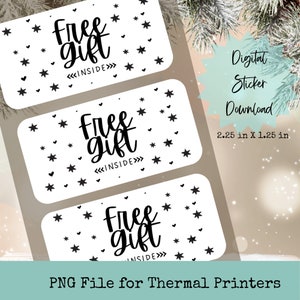 Free Gift Thermal Label Printer PNG, Small Business Packaging Sticker, Thermal Printer File PNG Sticker For Rollo Munbyn or Generic Printer