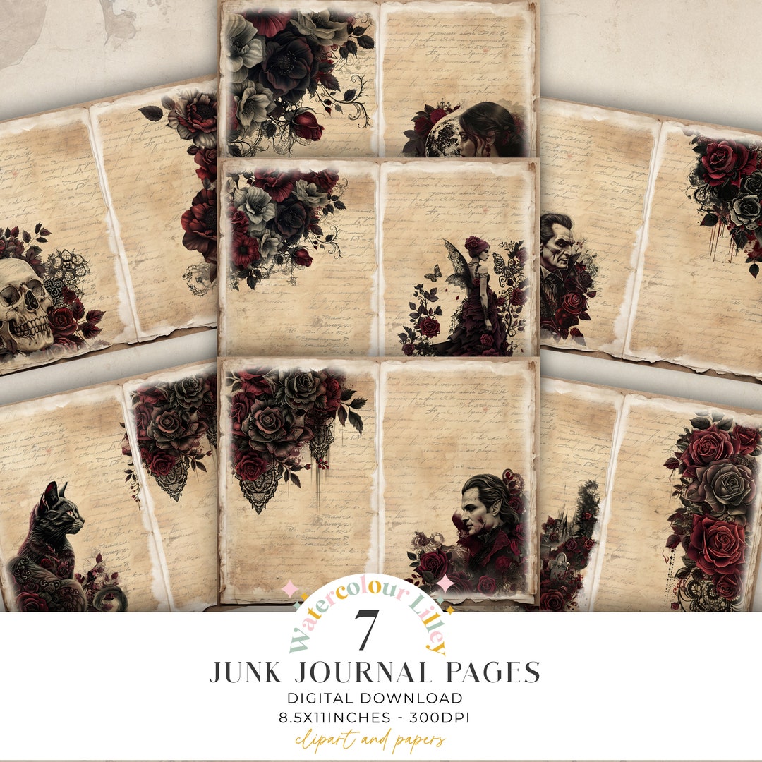 Gothic Junk Journal Pages, Victorian Junk Journal Digital Paper ...