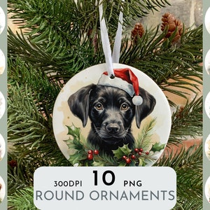Clipart di decorazioni natalizie a forma di cane acquerello: portachiavi adesivo PNG (download digitale)