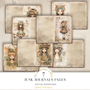 Fairy Junk Journal Seiten: Shabby Chic Papier zum Ausdrucken (Digitaler Download)