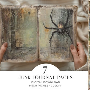 Halloween Junk Journal Pages 7 Shabby Chic Junk Journal Digital Paper ...